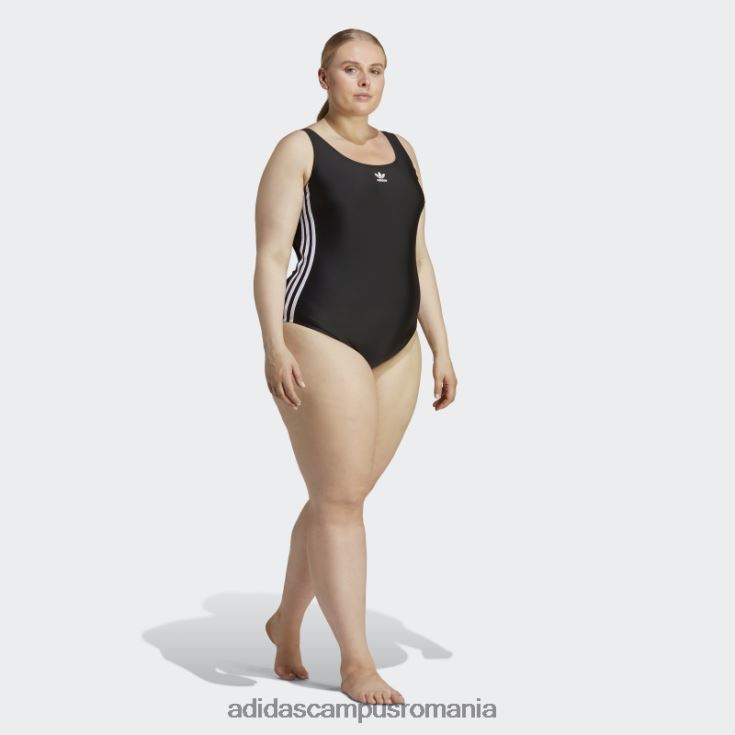 adidas campus romania Costum de baie negru adicolor cu 3 dungi (mărime plus) femei alb negru J266N217045