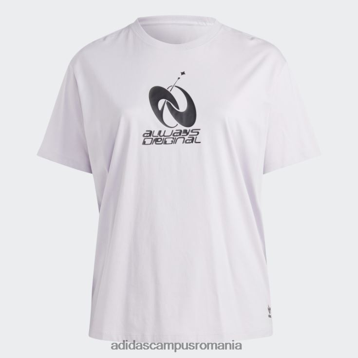 adidas campus romania Silver Dawn, tricou liber cu grafică întotdeauna originală (mărime plus) femei zori argintii J266N29845