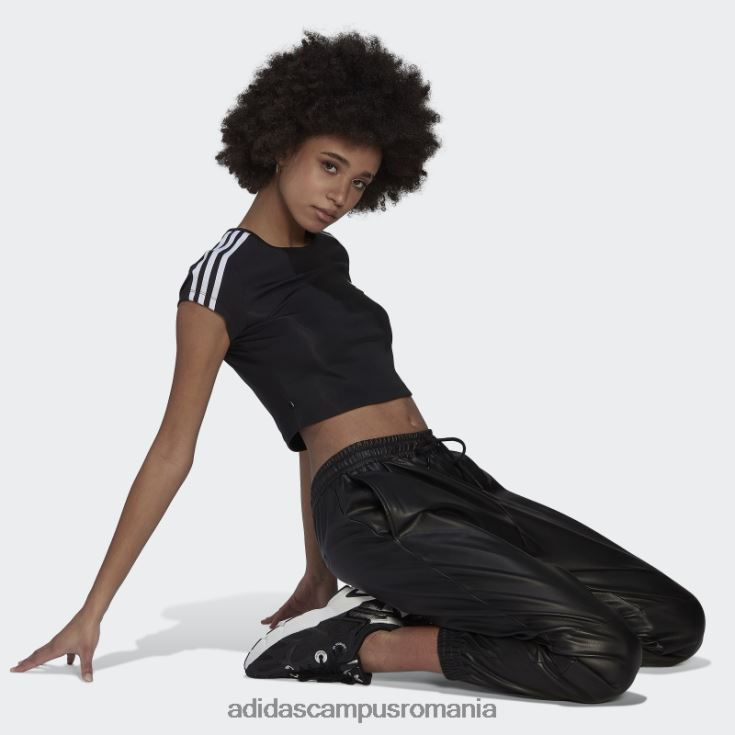 adidas campus romania Tricou adicolor classics crop cu 3 dungi negru adidas femei negru J266N29786