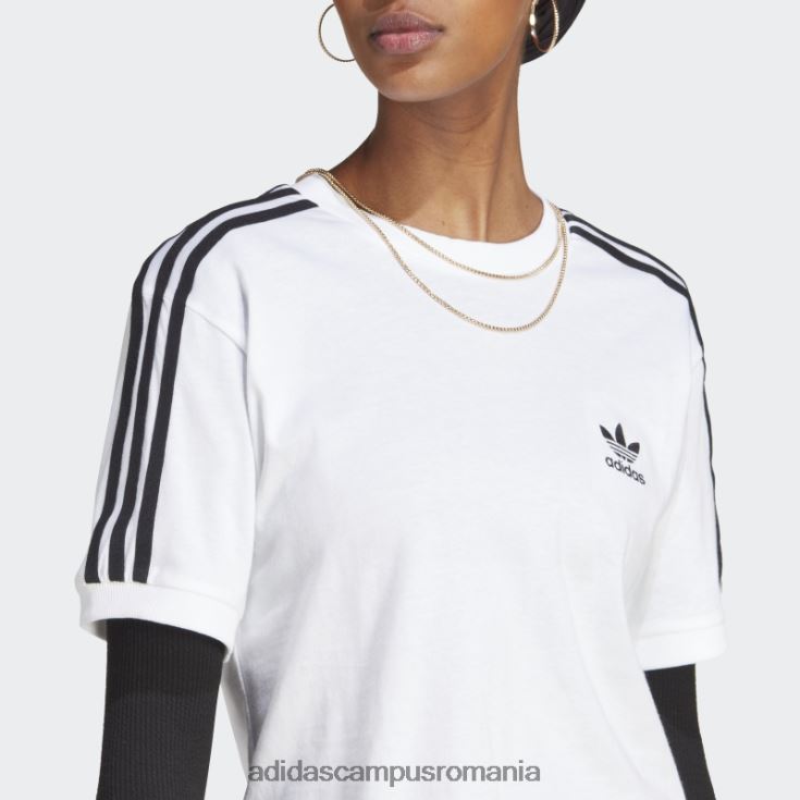 adidas campus romania Tricou adicolor classics cu 3 dungi alb femei alb J266N22336