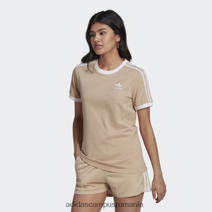 adidas campus romania Tricou adicolor classics cu 3 dungi bej femei bej J266N210424