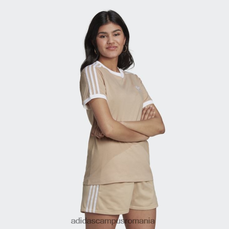 adidas campus romania Tricou adicolor classics cu 3 dungi bej femei bej J266N210424