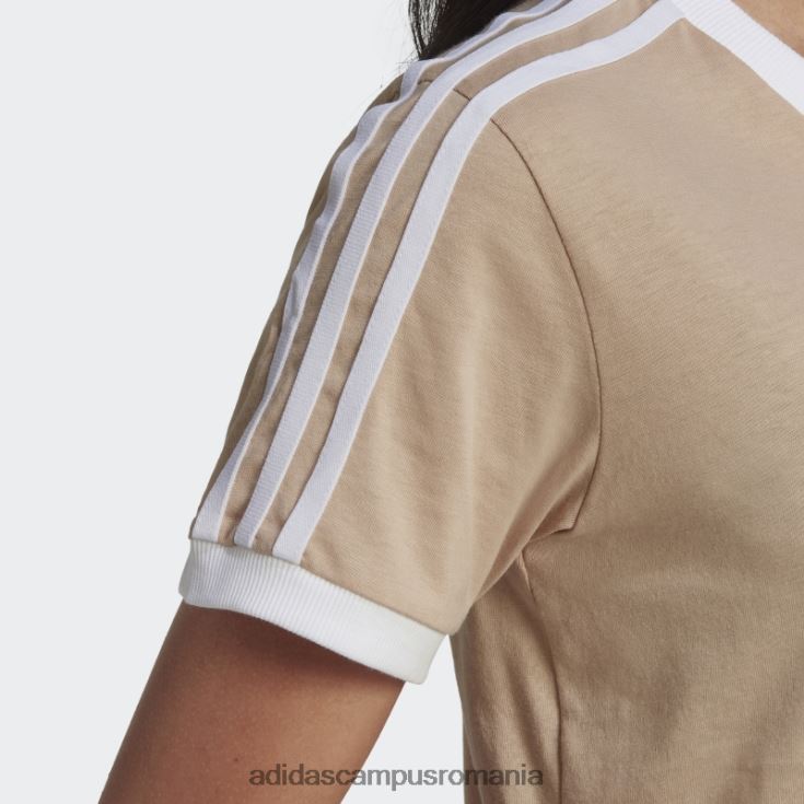 adidas campus romania Tricou adicolor classics cu 3 dungi bej femei bej J266N210424