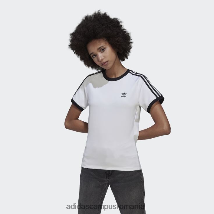 adidas campus romania Tricou adicolor classics slim cu 3 dungi alb femei alb J266N29482