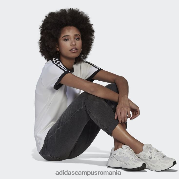 adidas campus romania Tricou adicolor classics slim cu 3 dungi alb femei alb J266N29482