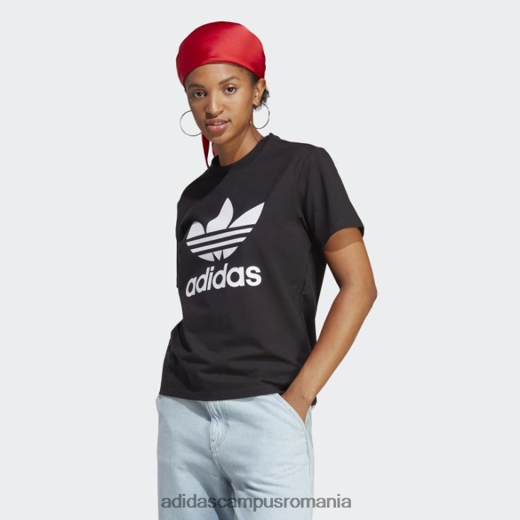 adidas campus romania Tricou cu trefoil negru adicolor classics femei negru J266N22263