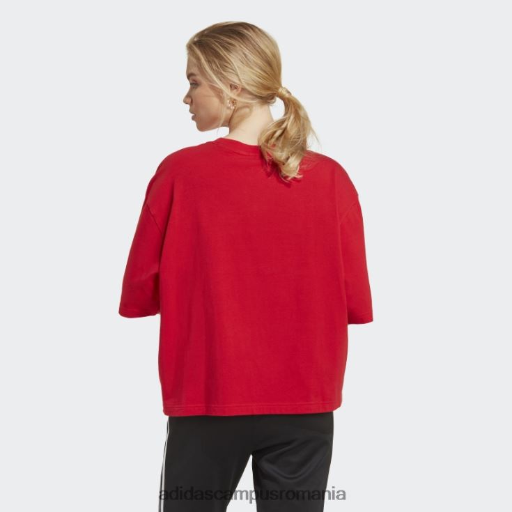 adidas campus romania Tricou cu umplutură cu trefoil scarlet originals adidas femei stacojiu J266N29039