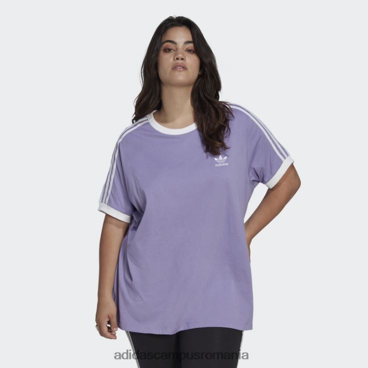 adidas campus romania Tricou lila adicolor clasics cu 3 dungi (plus mărime) femei liliac J266N29311