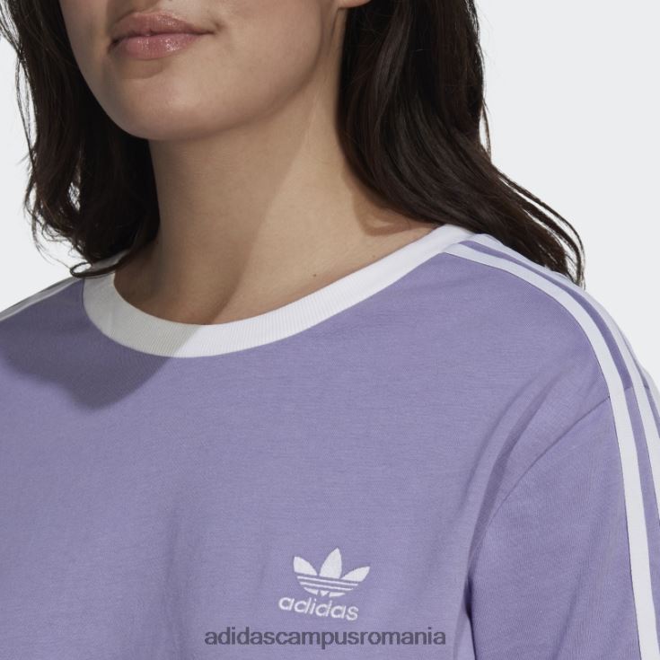 adidas campus romania Tricou lila adicolor clasics cu 3 dungi (plus mărime) femei liliac J266N29311