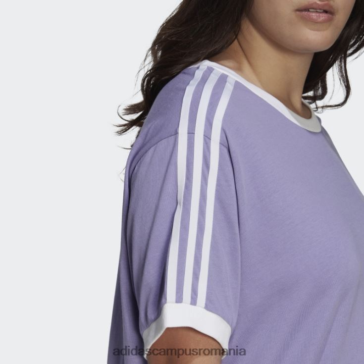 adidas campus romania Tricou lila adicolor clasics cu 3 dungi (plus mărime) femei liliac J266N29311