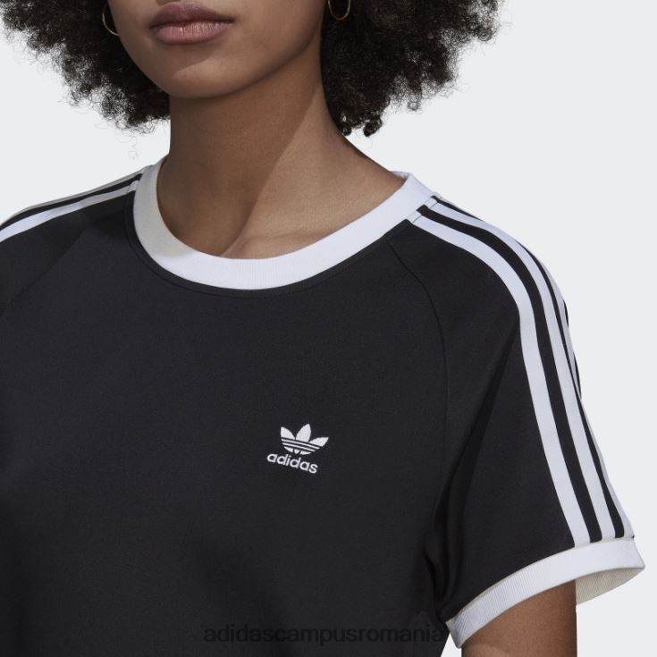 adidas campus romania Tricou negru adicolor classics slim cu 3 dungi femei negru J266N29967