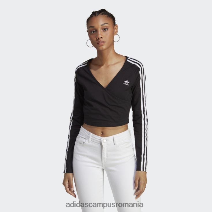 adidas campus romania Tricou negru cu mânecă lungă adicolor classics crop adidas femei negru J266N29182