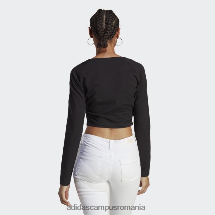 adidas campus romania Tricou negru cu mânecă lungă adicolor classics crop adidas femei negru J266N29182