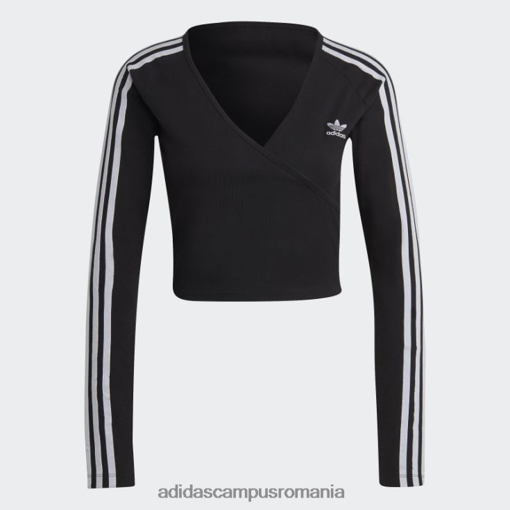 adidas campus romania Tricou negru cu mânecă lungă adicolor classics crop adidas femei negru J266N29182