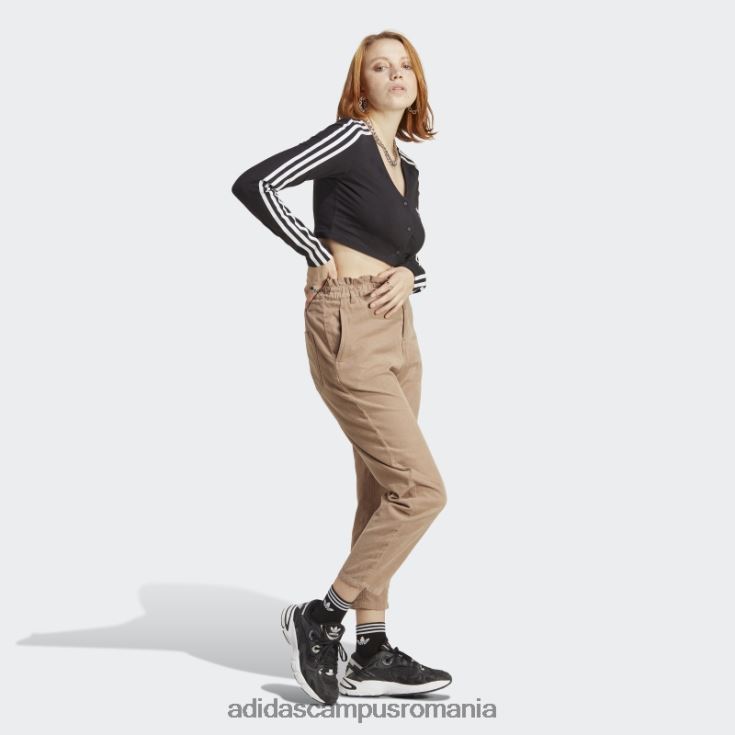 adidas campus romania Tricou negru cu mânecă lungă cu 3 dungi adicolor classics femei negru J266N29527