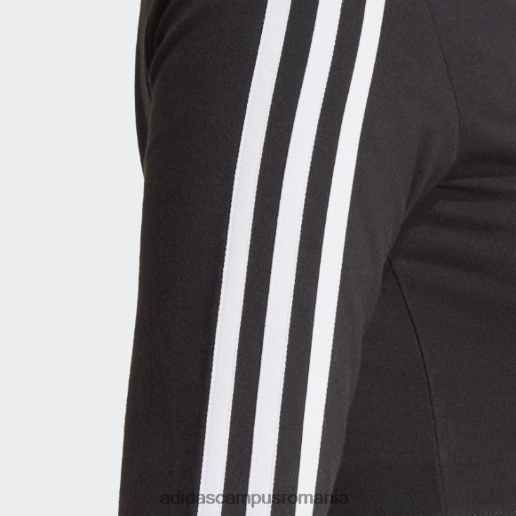 adidas campus romania Tricou negru cu mânecă lungă cu 3 dungi adicolor classics femei negru J266N29527