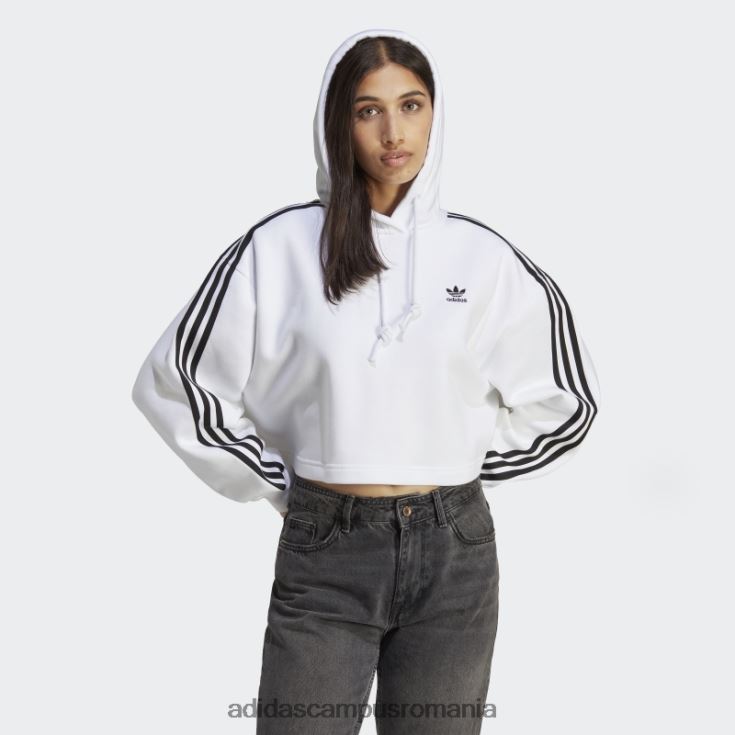 adidas campus romania adicolor classics crop hanorac alb femei alb J266N28978