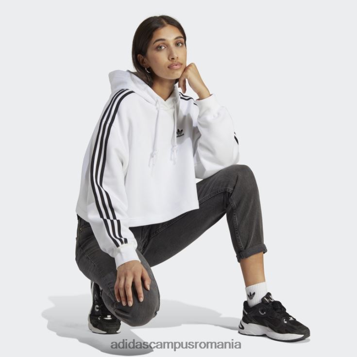 adidas campus romania adicolor classics crop hanorac alb femei alb J266N28978