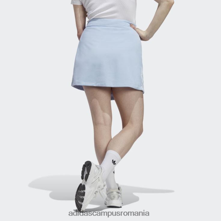 adidas campus romania adicolor classics fustă scurtă înfășurată cu 3 dungi albastru zori femei zori albastre J266N210033