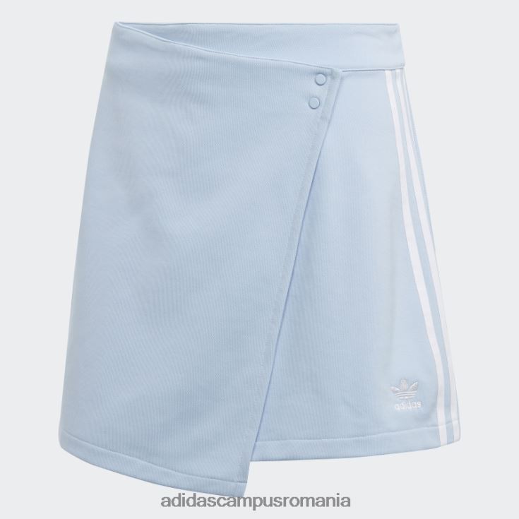 adidas campus romania adicolor classics fustă scurtă înfășurată cu 3 dungi albastru zori femei zori albastre J266N210033