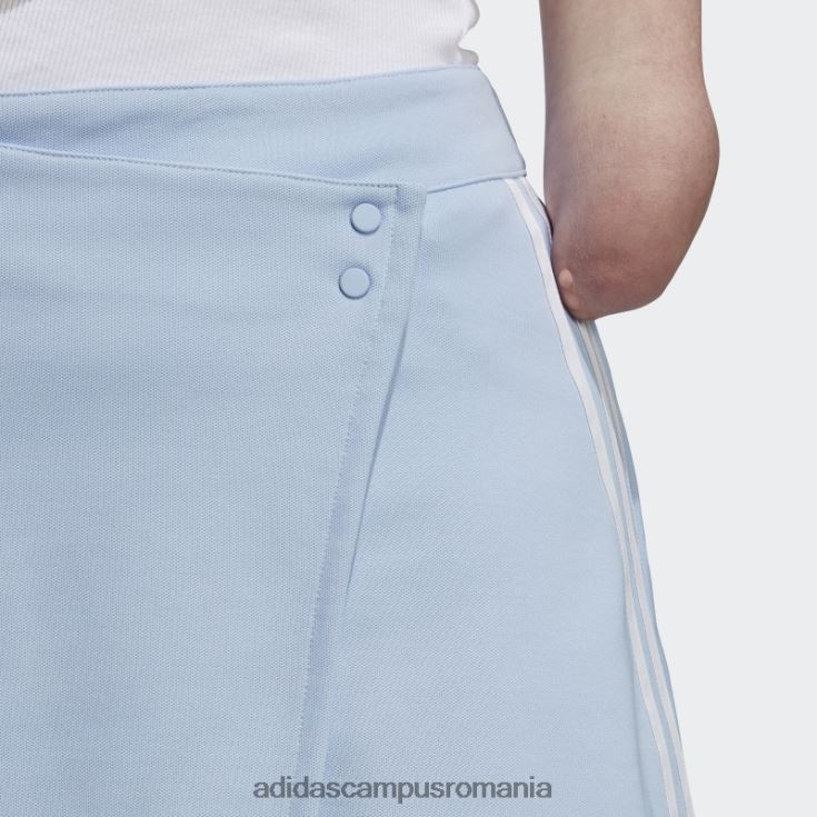 adidas campus romania adicolor classics fustă scurtă înfășurată cu 3 dungi albastru zori femei zori albastre J266N210033