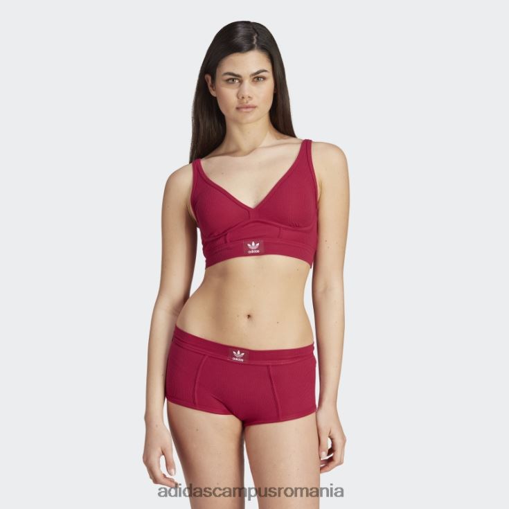 adidas campus romania adicolor flex bumbac nervurat cu două straturi plunge brami burgundy femei Burgundia J266N29253