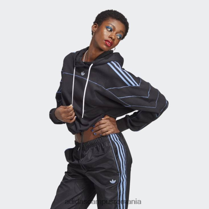 adidas campus romania archive cut line crop hanorac negru femei negru J266N29722