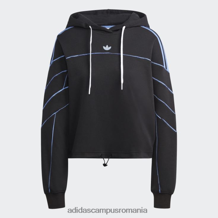 adidas campus romania archive cut line crop hanorac negru femei negru J266N29722