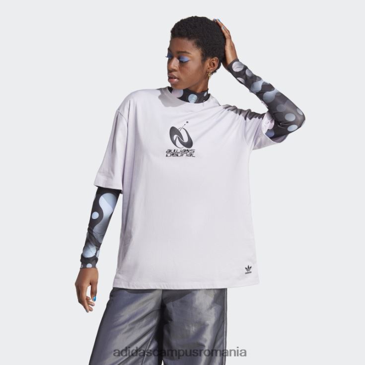 adidas campus romania argintiu zori întotdeauna original grafic tricou liber femei zori argintii J266N29562