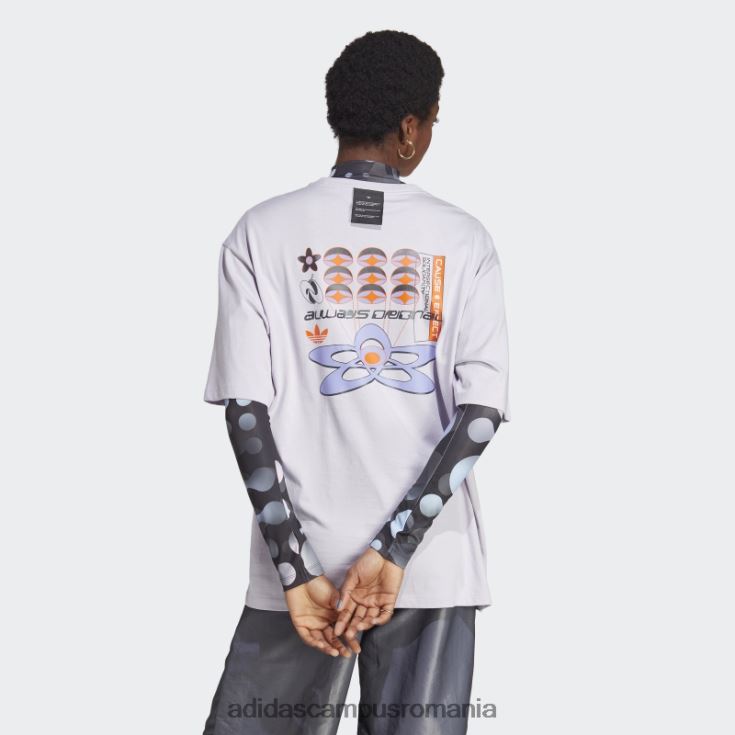 adidas campus romania argintiu zori întotdeauna original grafic tricou liber femei zori argintii J266N29562