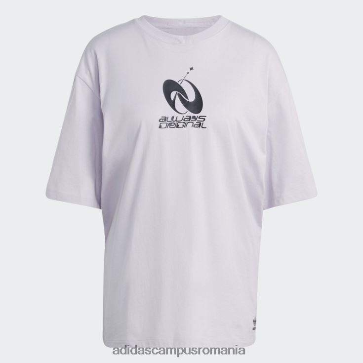 adidas campus romania argintiu zori întotdeauna original grafic tricou liber femei zori argintii J266N29562