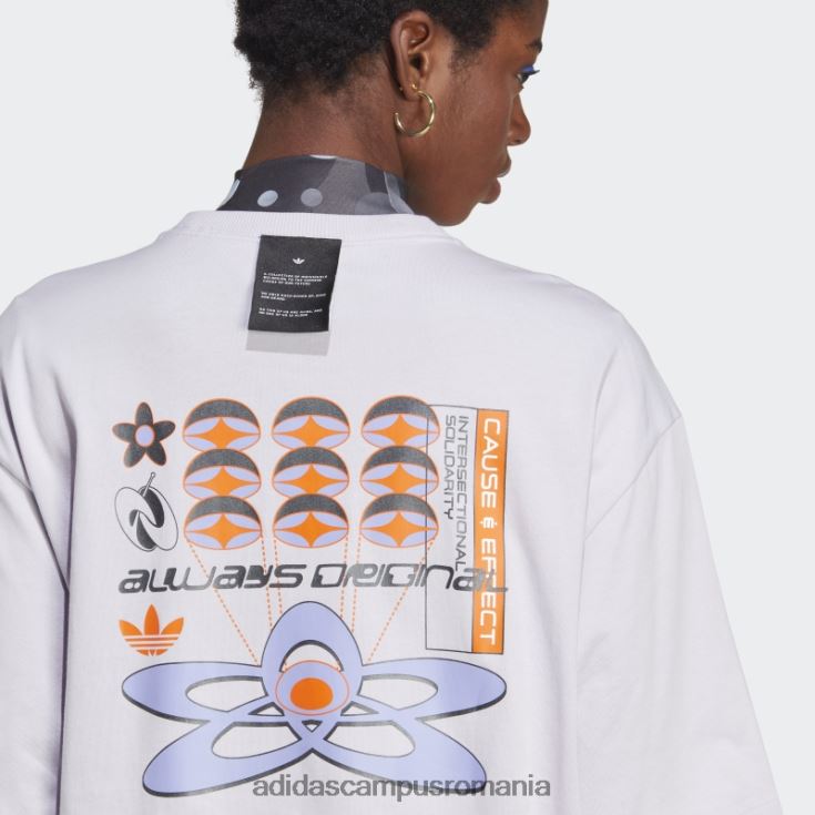adidas campus romania argintiu zori întotdeauna original grafic tricou liber femei zori argintii J266N29562