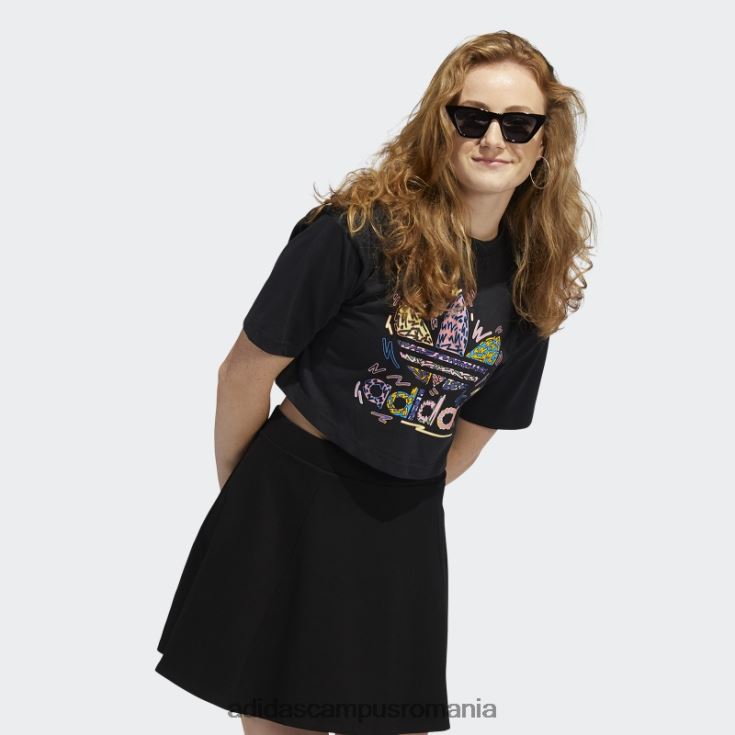 adidas campus romania black love unites crop trefoil tricou adidas femei negru/multicolor J266N217541