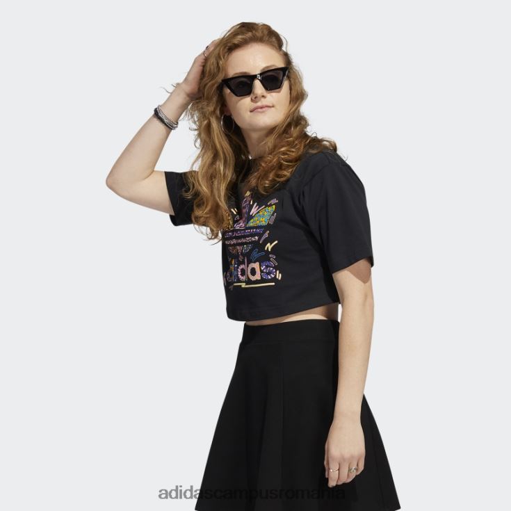 adidas campus romania black love unites crop trefoil tricou adidas femei negru/multicolor J266N217541
