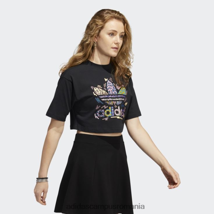 adidas campus romania black love unites crop trefoil tricou adidas femei negru/multicolor J266N217541