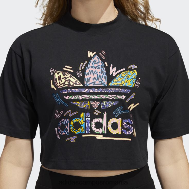 adidas campus romania black love unites crop trefoil tricou adidas femei negru/multicolor J266N217541
