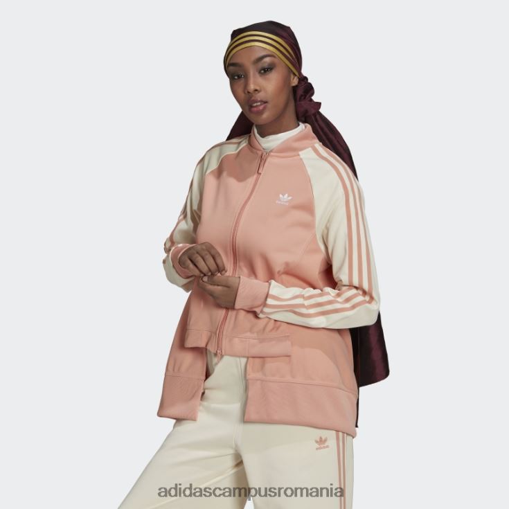 adidas campus romania blush ambiental adicolor classics jachetă de sport colegiale femei fard ambiental/alb J266N23209