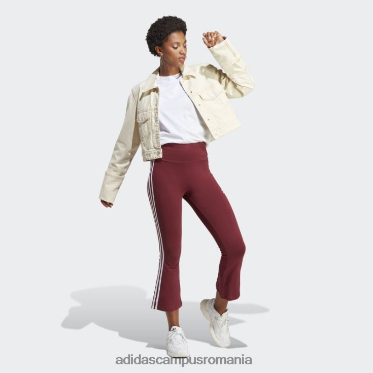 adidas campus romania colanți roșii adicolor clasici cu 3 dungi 7/8 evazați femei roșu J266N216552