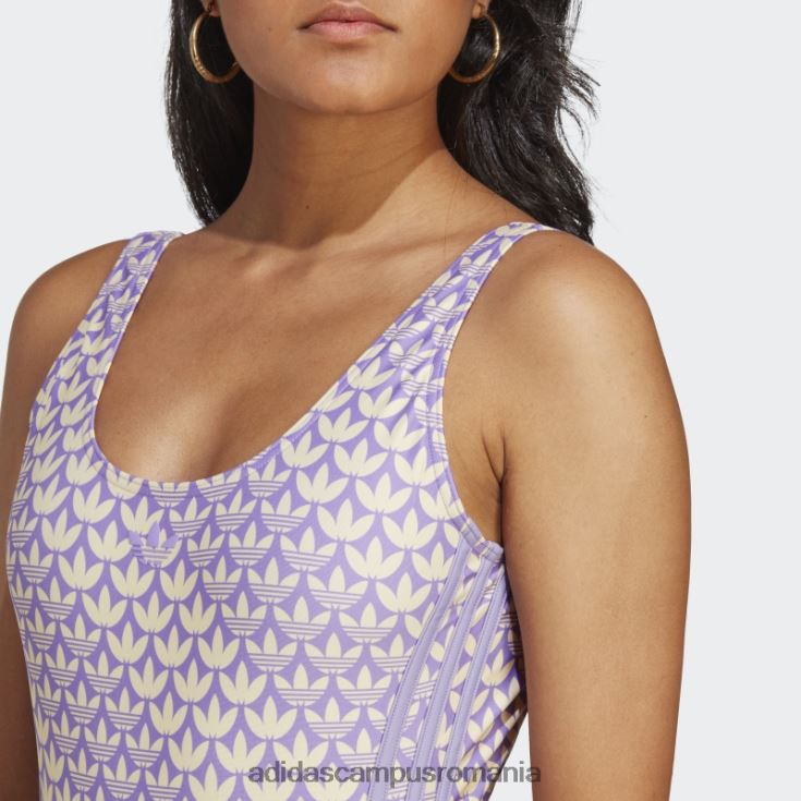 adidas campus romania costum de baie adidas originals galben cu 3 dungi femei papură galben/violet/violet J266N29249