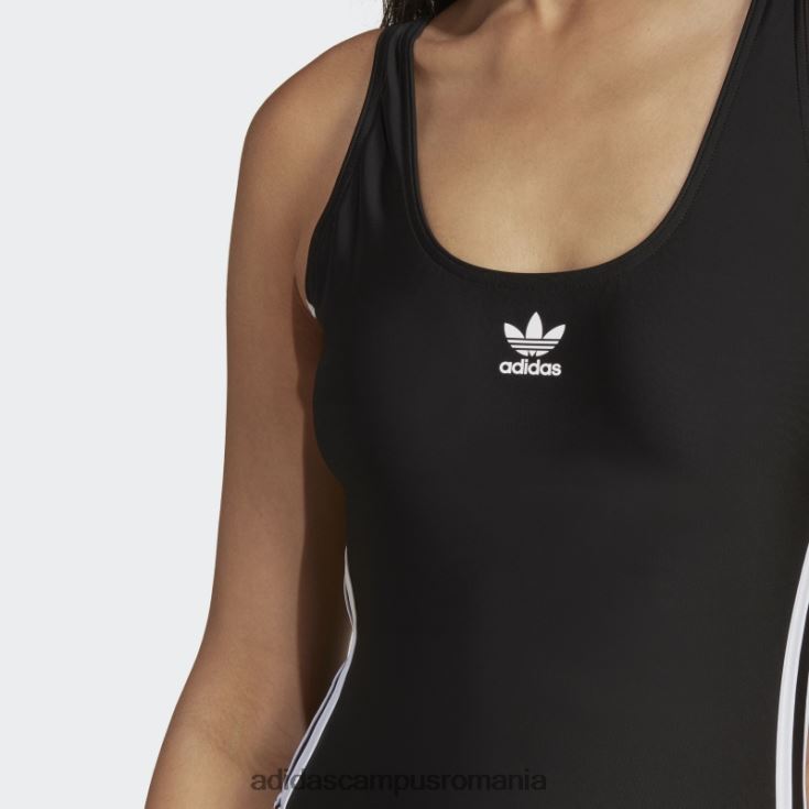 adidas campus romania costum de baie negru adicolor cu 3 dungi femei alb negru J266N216619