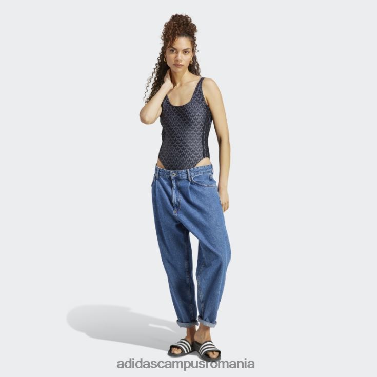 adidas campus romania costum de baie originals monogram cu 3 dungi negru adidas femei alb negru J266N216860