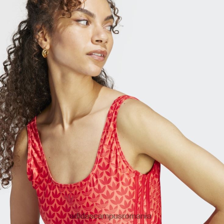 adidas campus romania costum de baie originals monogram cu 3 dungi stacojiu adidas femei stacojiu/roșu/alb J266N29138