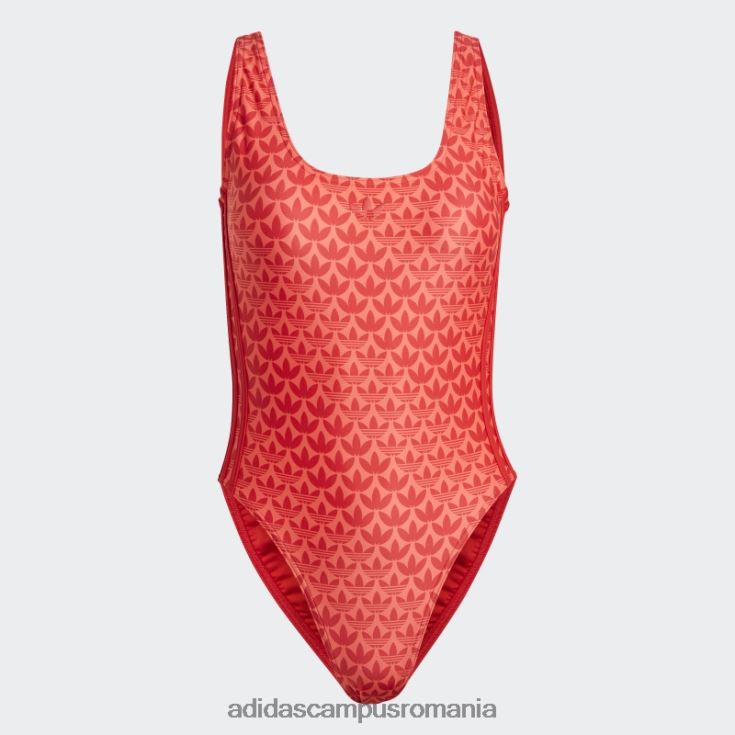 adidas campus romania costum de baie scarlet originals monogram cu 3 dungi femei stacojiu/roșu/alb J266N216972