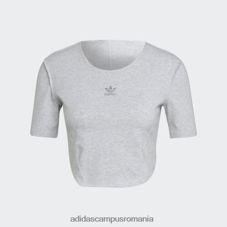 adidas campus romania crop loungewear tee gri deschis heather fashion femei erica gri deschis J266N210394
