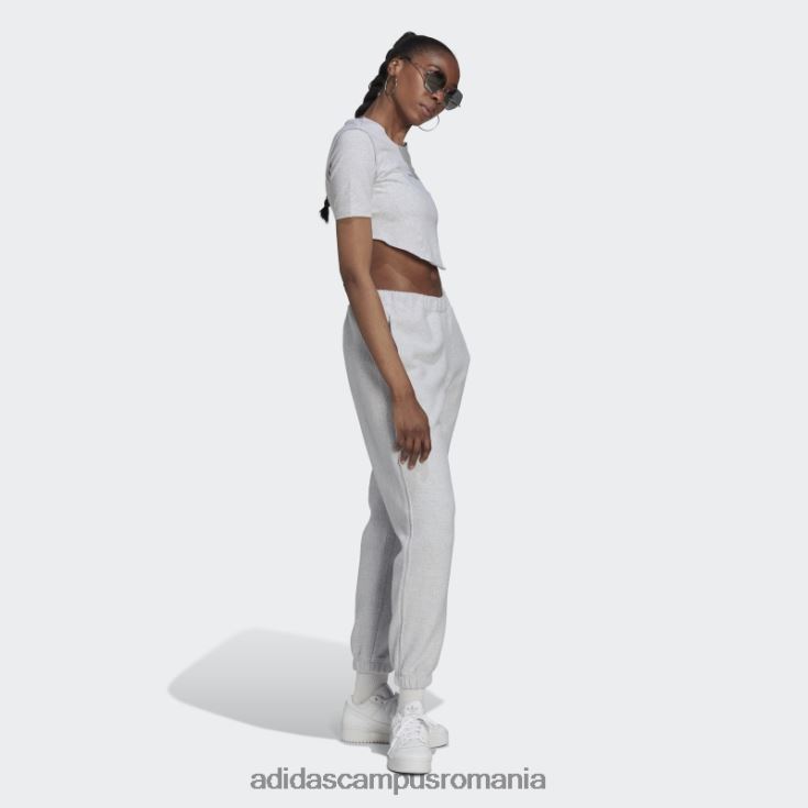 adidas campus romania crop loungewear tee gri deschis heather fashion femei erica gri deschis J266N210394