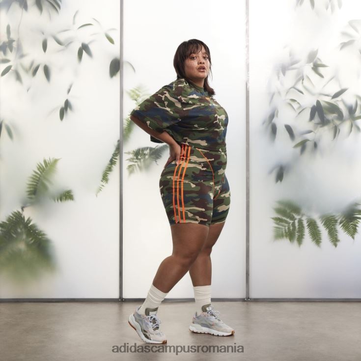 adidas campus romania crop tee (plus size) camo print fashion femei imprimeu camo J266N22622