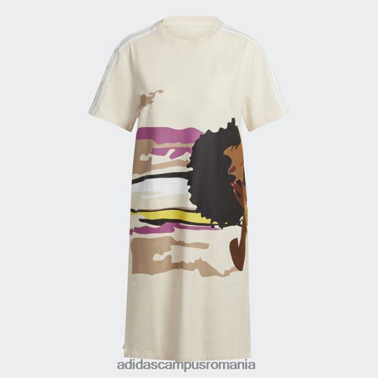 adidas campus romania ecru tint thebe magugu tee dress femei nuanță ecru J266N217524