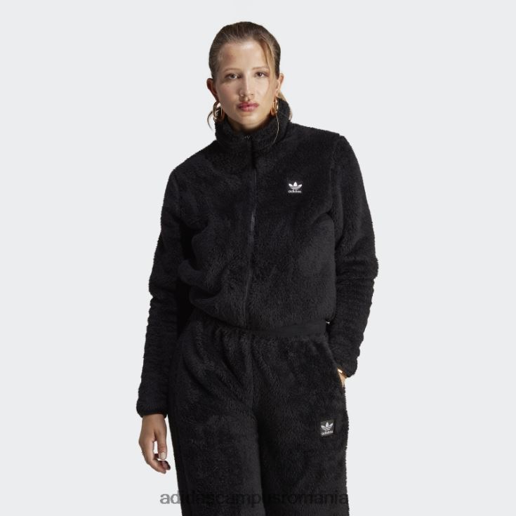 adidas campus romania essentials+ teddy pufos subțire cu fermoar negru femei negru J266N29445