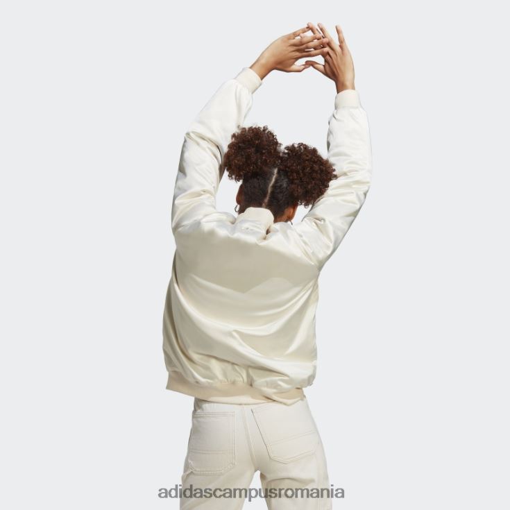 adidas campus romania geaca colegiala satinata alba femei alb J266N29794