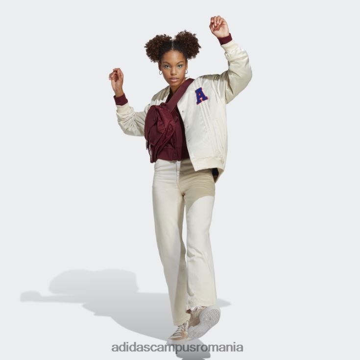 adidas campus romania geaca colegiala satinata alba femei alb J266N29794